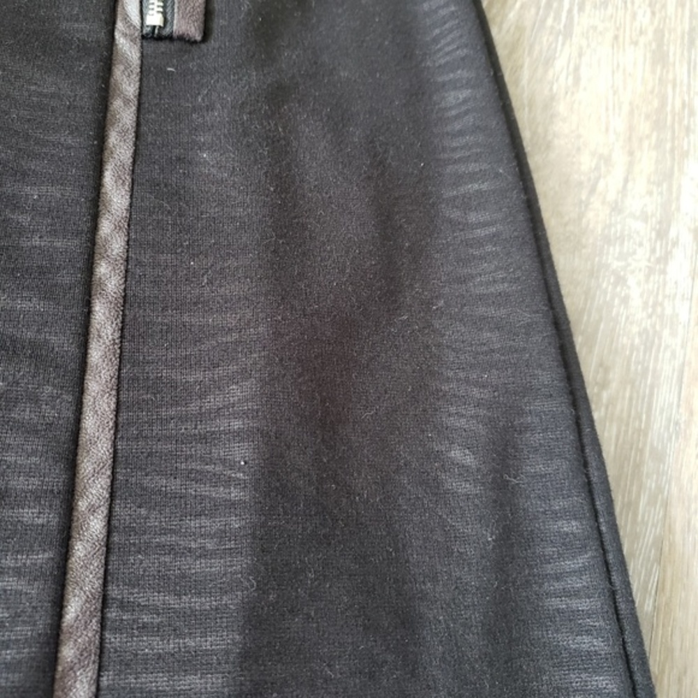 Donna‎ Morgan leather striping black dress Size 8 - Picture 3 of 8